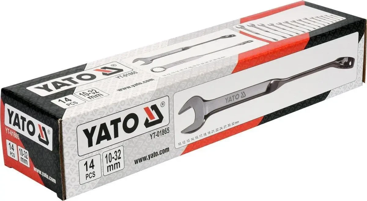 Набір рожково-накидних ключів YATO YT-01865, 10-32 мм шт 14