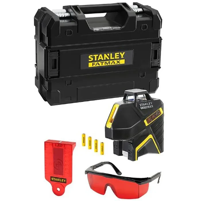 Нивелир лазерный линейный красный STANLEY "FatMax" FMHT1-77416, 360° 15 м точность- 3/6 мм на 10 м