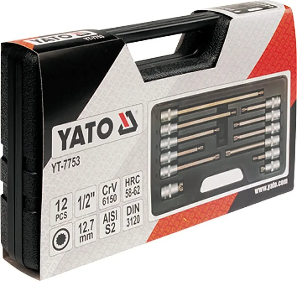 Набір головок торцевих YATO YT-7753, 1/2