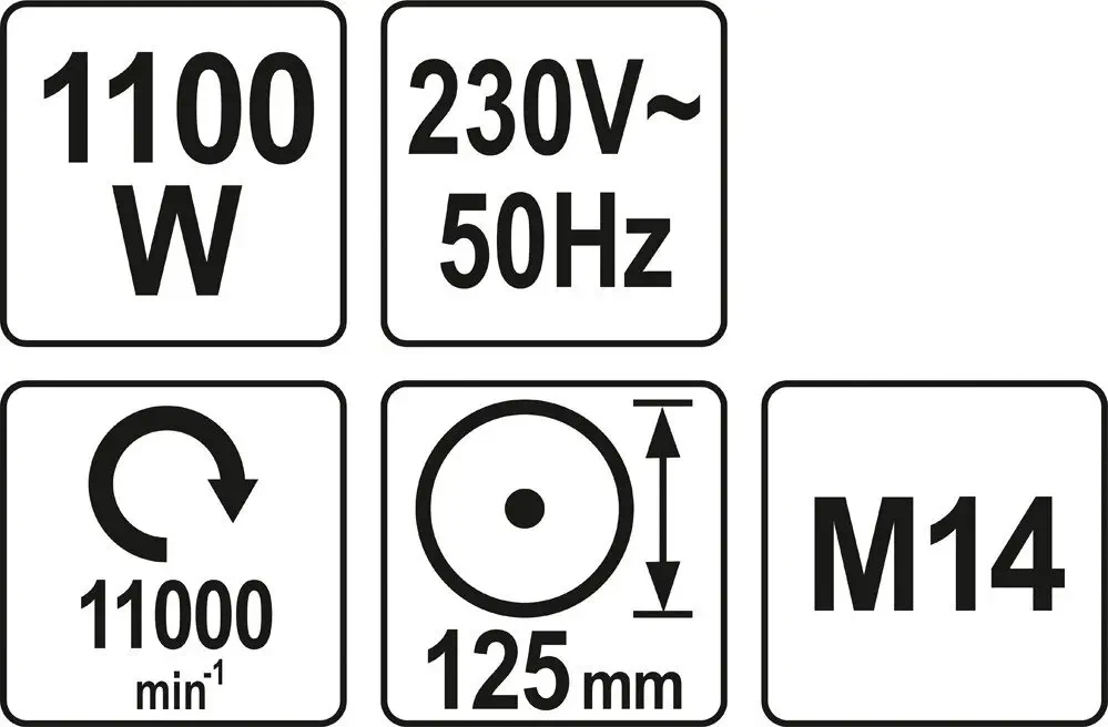 Шлифмашина угловая YATO YT-82100 (1100 Вт, 125 мм)