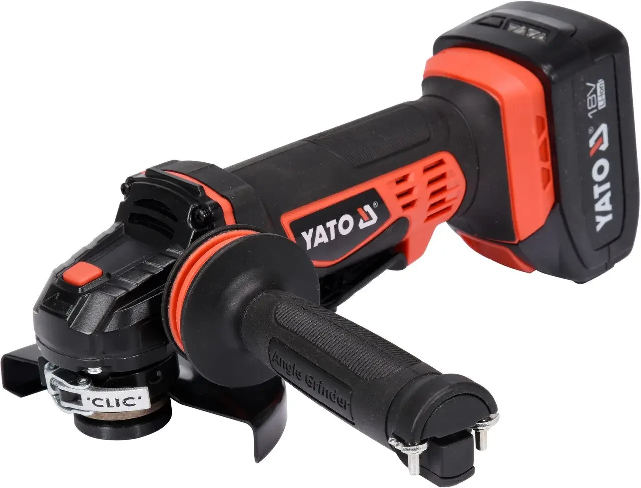 Шлифмашина угловая аккумуляторная YATO YT-82828 Li-Ion 18 В 3 Ач