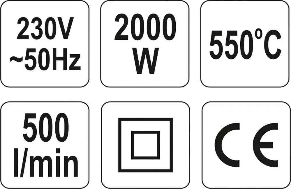 Строительный фен YATO YT-82288 (2 кВт 550°C)