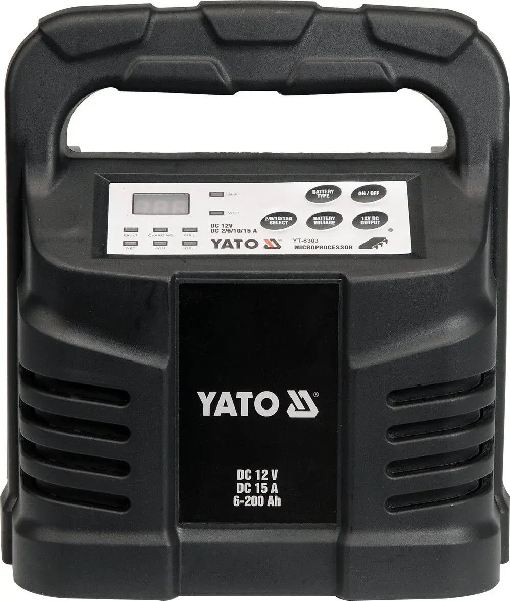 Зарядное устройство для автомобиля YATO YT-8303 (12 В, 15 А, 6-200 Ач)