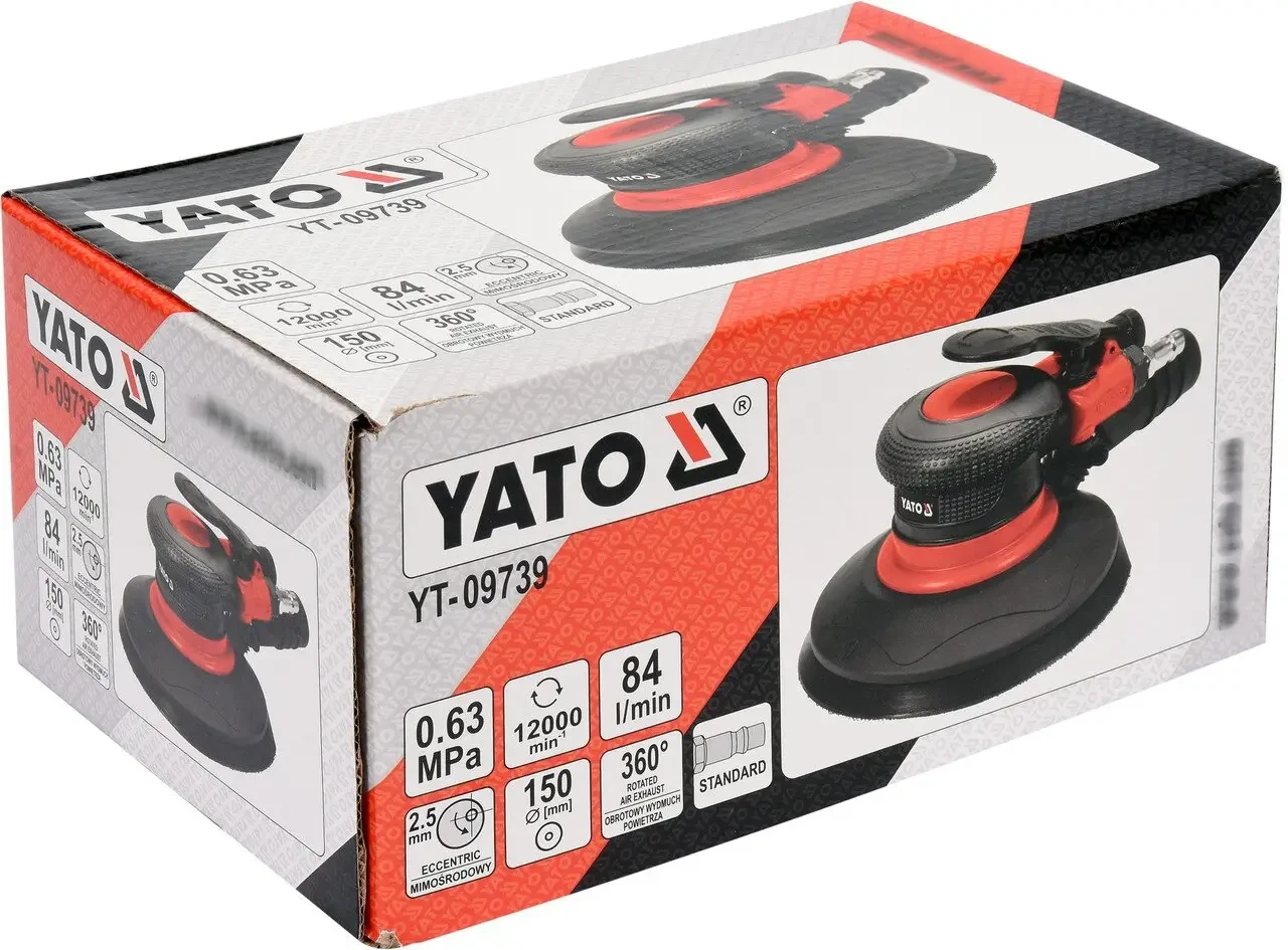 Эксцентриковая пневматическая шлифмашина YATO YT-09739, 1/4