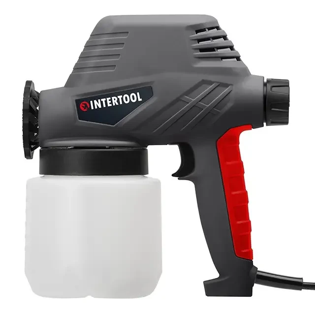 Краскопульт электрический INTERTOOL DT-5012, 120 Вт, форсунка 0,8 мм, бачок 0,8 л, 320 мл/мин