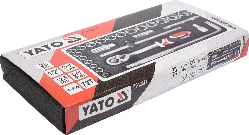 Набір головок торцевих YATO YT-12671, 1/2