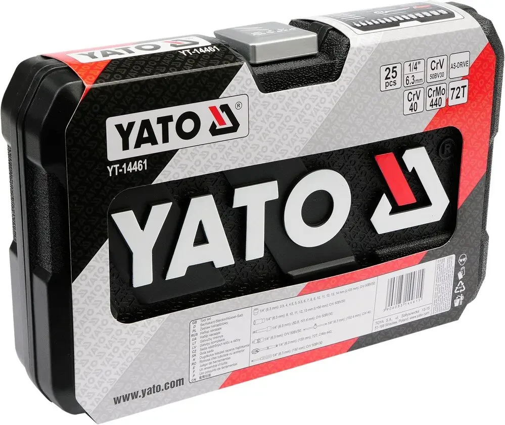 Набір головок торцевих YATO YT-14461, 1/4