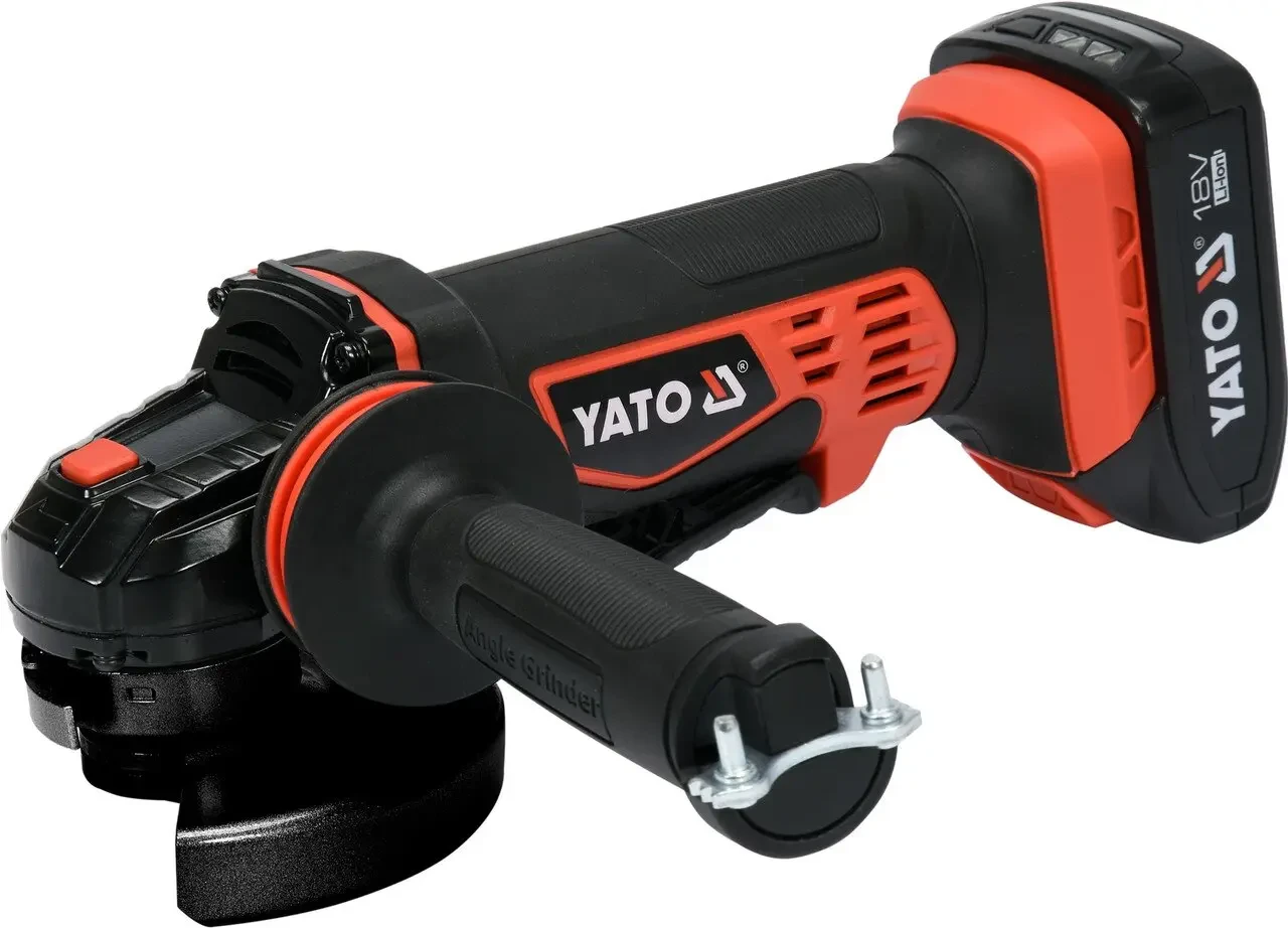 Шлифмашина угловая аккумуляторная YATO YT-82826  Li-Ion 18 В 2 Ач