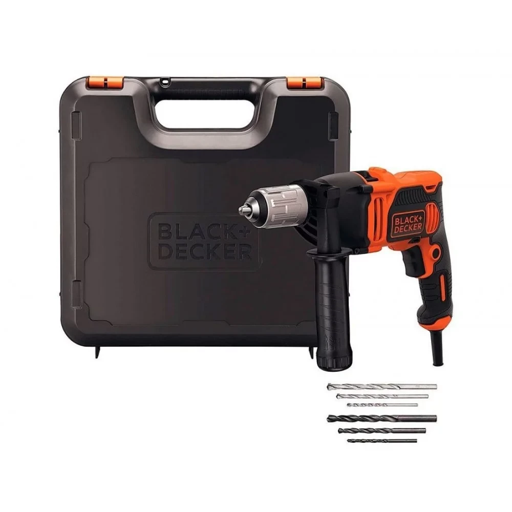Дрель ударная Black+Decker BEH850K-QS, 850 Вт + кейс
