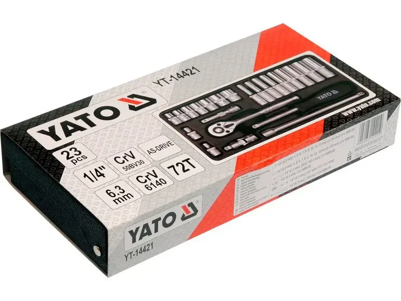 Набір головок торцевих YATO YT-14421, 1/4