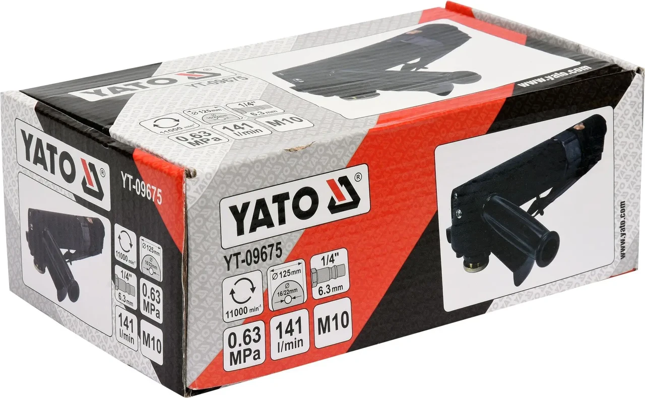 Шлифмашина пневматическая угловая YATO YT-09675, 1/4