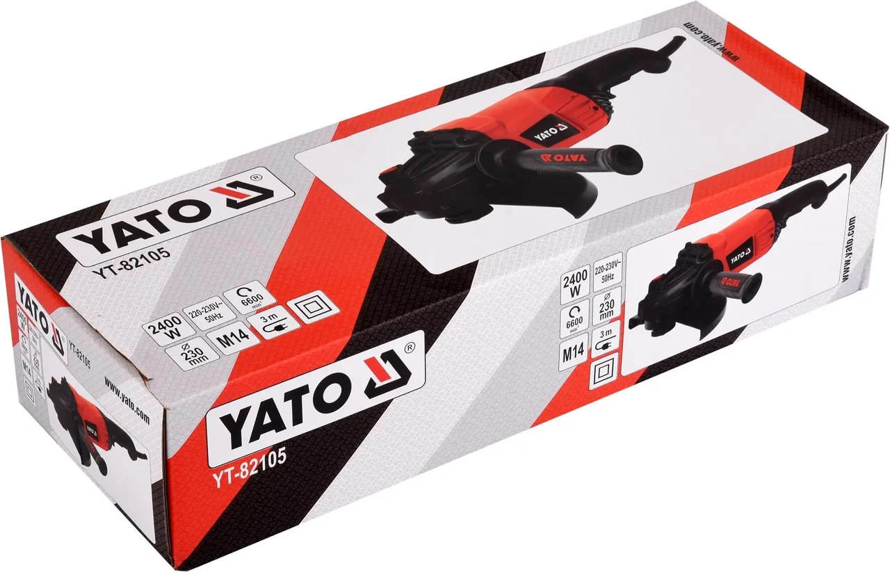 Кутова шліфмашина YATO YT-82105 (2400 Вт Ø230 мм 6000 об/хв)
