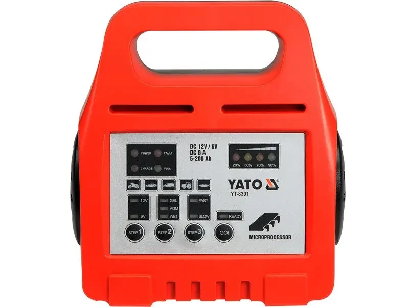 Зарядний прилад YATO : 6/12 V, 8 А, 5-200 Ah