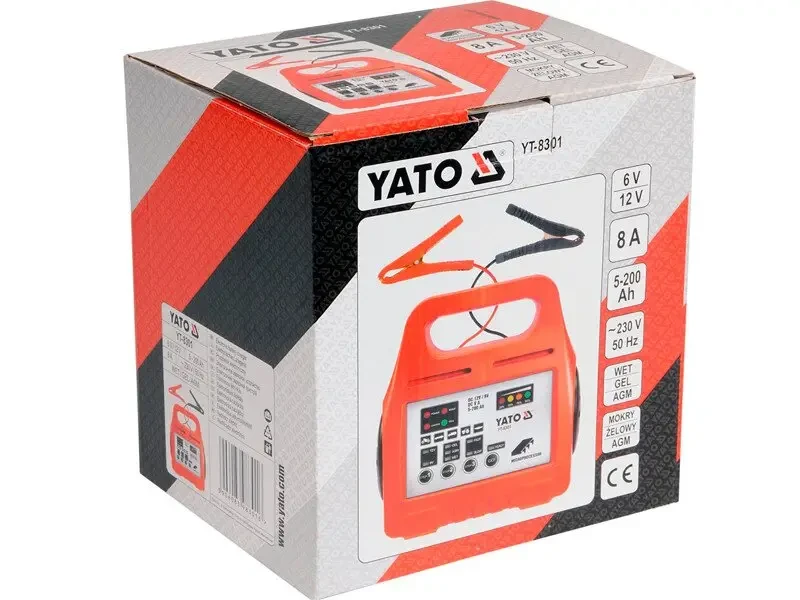 Зарядний прилад YATO : 6/12 V, 8 А, 5-200 Ah