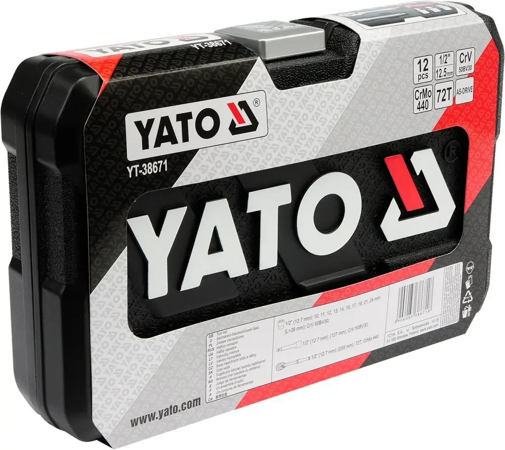 Набір головок торцевих YATO YATO YT-38671, 1/2