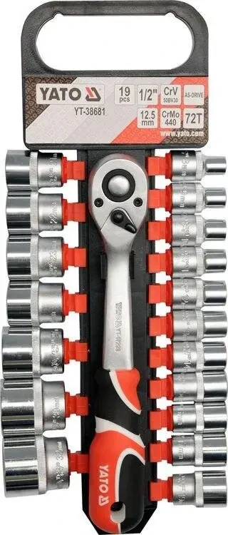 Набір головок торцевих YATO YT-38681, 1/2" М8-32 мм 19 предметів