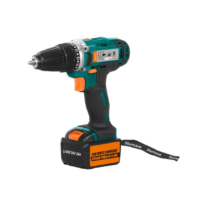 Акумуляторний дриль-шурупокрут Sturmax CDM3224LB, 24В (без АКБ та ЗП, кейс)