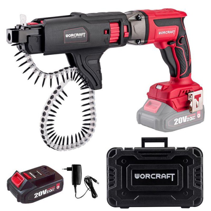 Аккумуляторный бесщеточный ленточный шуруповерт WORCRAFT CDIS-S20LiBM, 20В, 15 Нм, 4000 об/мин, LED, 1 АКБ