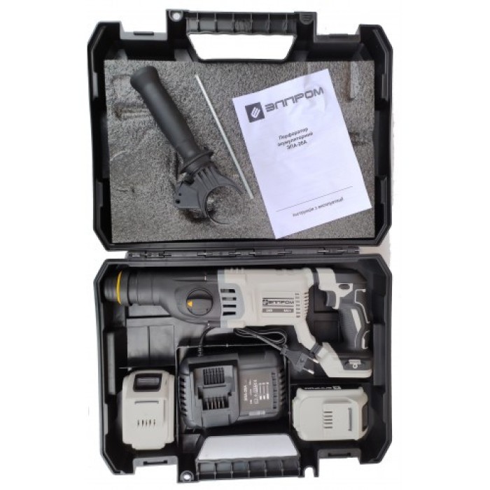 Акумуляторний перфоратор Елпром ЕПА-28А, 2 акк, 24В, 6А/год, 4500 уд/хв, 1500 об/хв, 3 Дж, безщітковий, кейс