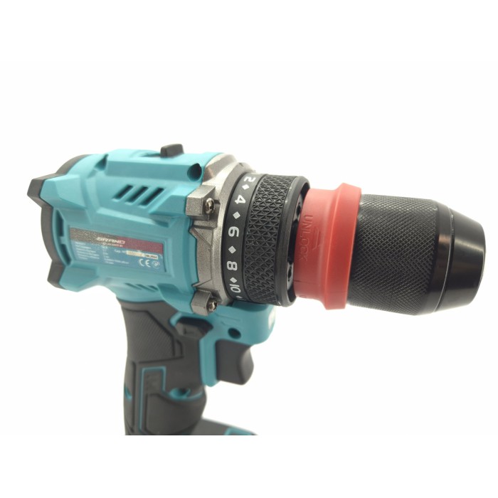 Акумуляторний шуруповерт Grand ДА-20/2 DFR BL, безщітковий двигун, 20В, 52 Нм, 2 АКБ, 2 а/год, DFR патрон