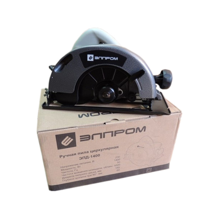 Дискова ручна (циркулярна) пила Елпром ЕПД-1400, 1400 Вт, 5000 об/хв, діаметр диска 185 мм, 60 мм пропил Дискова ручна (циркулярна) пила Елпром ЕПД-1400, 1400 Вт, 5000 об/хв, діаметр диска 185 мм, 60 мм пропил