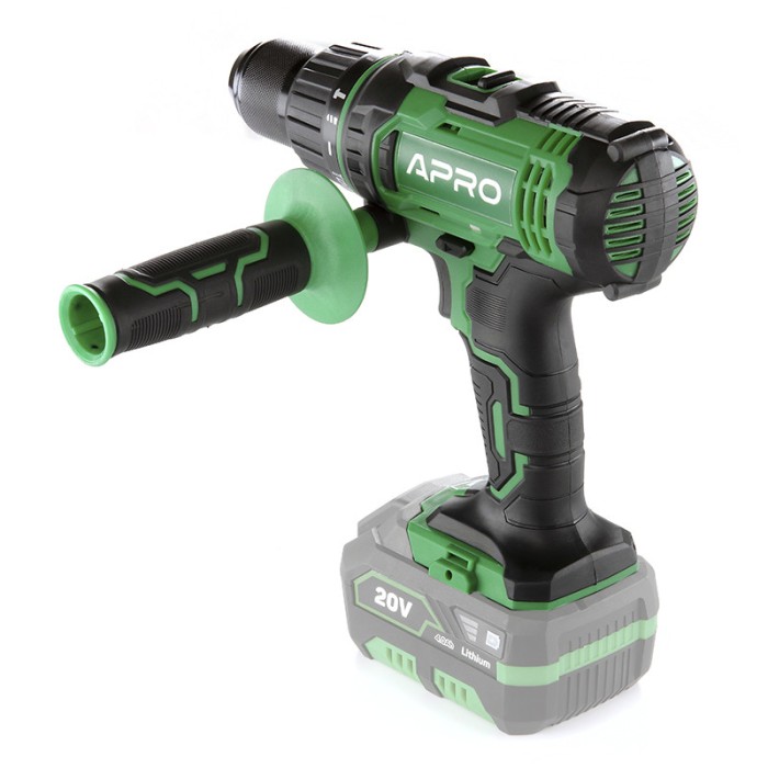 Дриль-шуруповерт ударний акумуляторний APRO 20HDK, 20 В, без АКБ, без ЗП, кейс