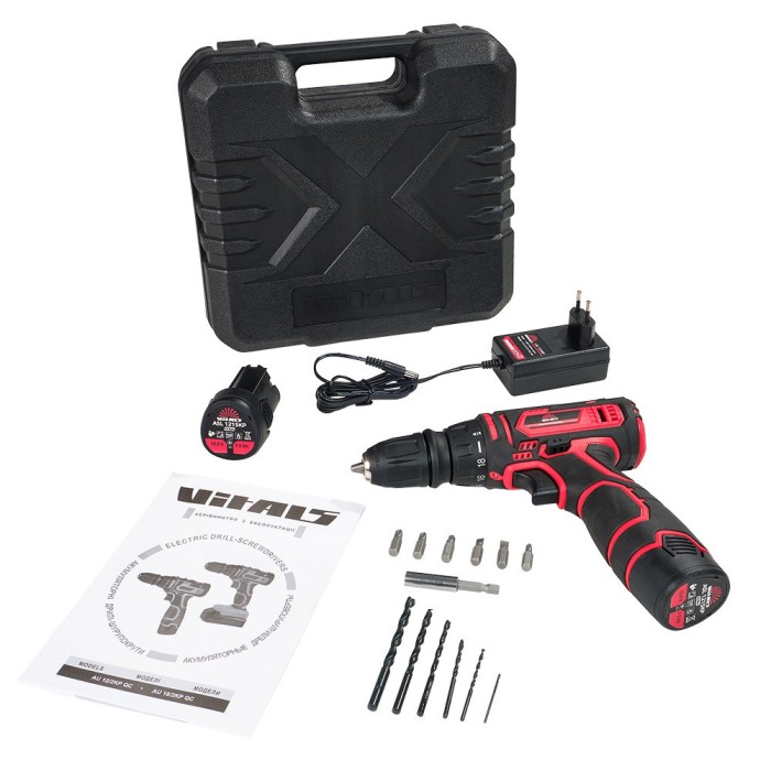 Шуруповерт акумуляторний Vitals AU 12/2KP QC НОВИНКА!, 12 В, 1.5 А/год, 1400 об/хв, 26 Нм, DFR патрон, кейс Шуруповерт акумуляторний Vitals AU 12/2KP QC НОВИНКА!, 12 В, 1.5 А/год, 1400 об/хв, 26 Нм, DFR патрон, кейс