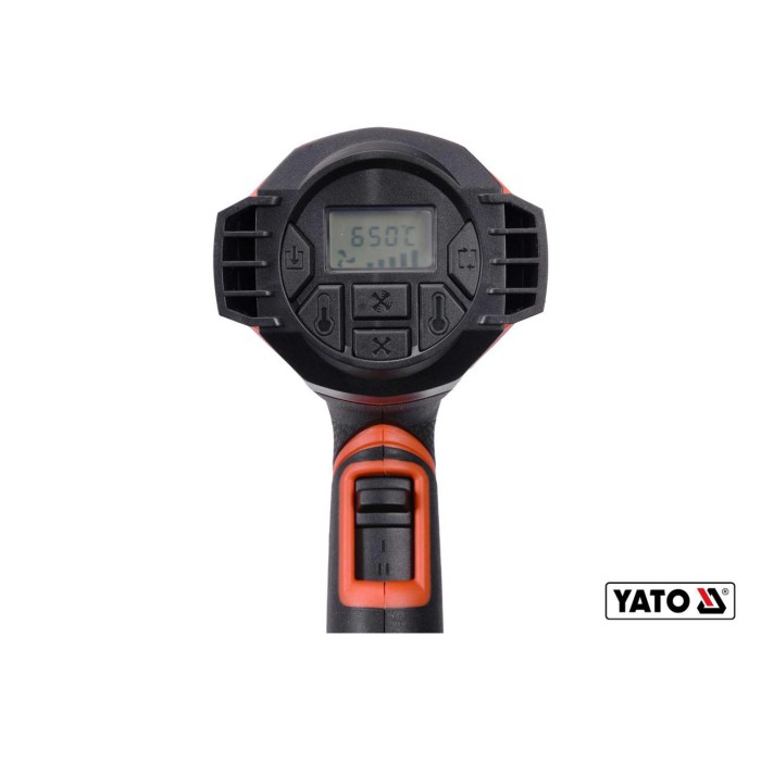 Фен технический YATO YT-82296 (1.6 кВт 50-650°C 250-500л/мин 2 режима + 5 насадок)