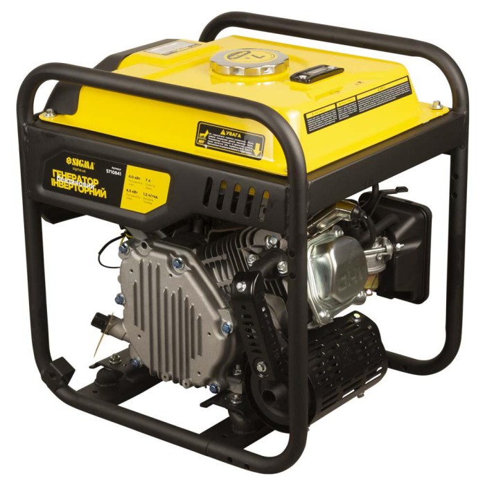Генератор інверторний бензиновий 4.0/4.5 кВт 7 л 4-тактний ручний запуск SIGMA (5710841)