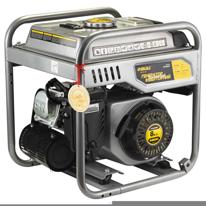 Генератор інверторний бензиновий 4.0/4.5 кВт 7 л 4-тактний ручний запуск SIGMA (5710841)