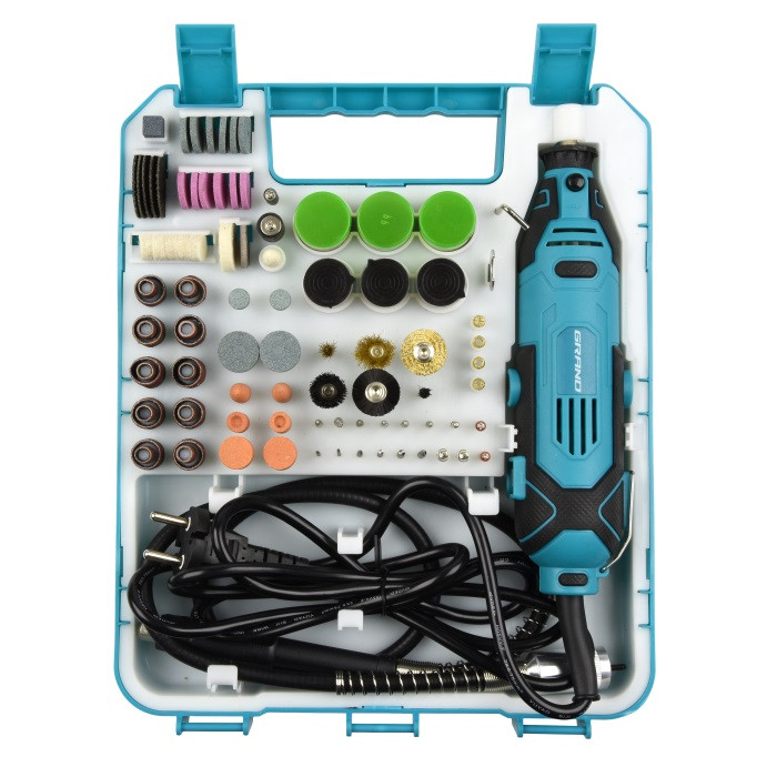 Гравер електричний Grand МГ-670К/218 (218 насадок у комплекті, гнучкий вал, кейс) Гравер електричний Grand МГ-670К/218 (218 насадок у комплекті, гнучкий вал, кейс)