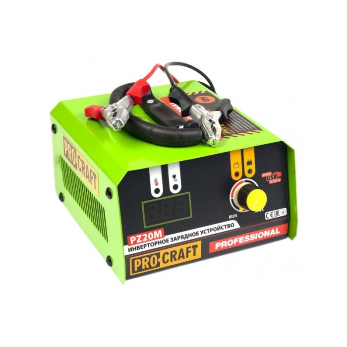 Инверторное зарядное устройство Proсraft PZ-20М, 330 Вт, 12 В, ток зарядки 18 А