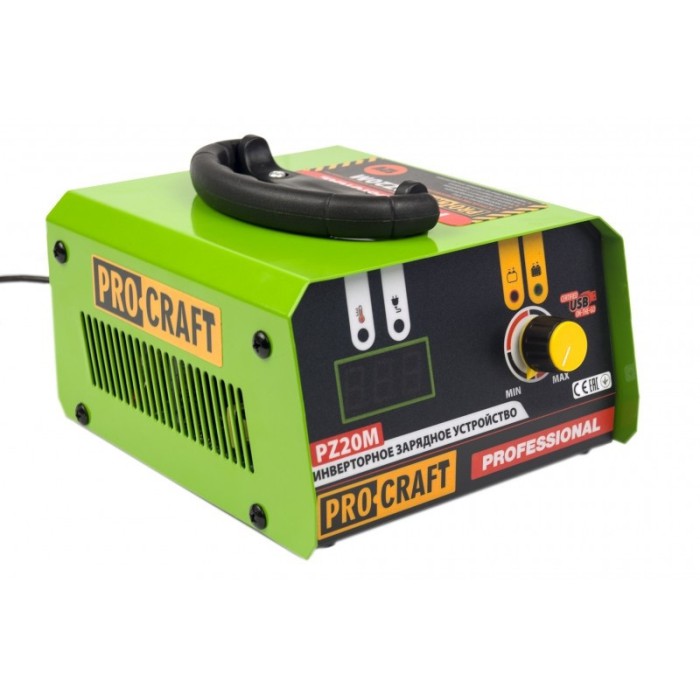 Инверторное зарядное устройство Proсraft PZ-20М, 330 Вт, 12 В, ток зарядки 18 А