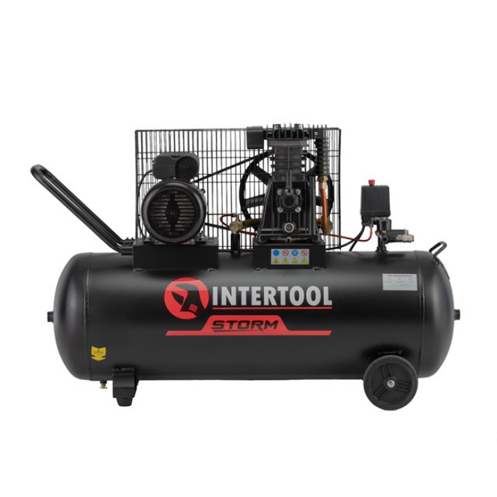 Компресор INTERTOOL PT-0012, 100 л, 1.8 кВт, 220 В, 10 атм, 250 л/хв