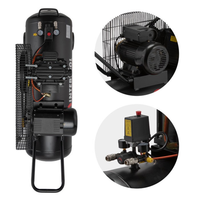 Компресор INTERTOOL PT-0012, 100 л, 1.8 кВт, 220 В, 10 атм, 250 л/хв