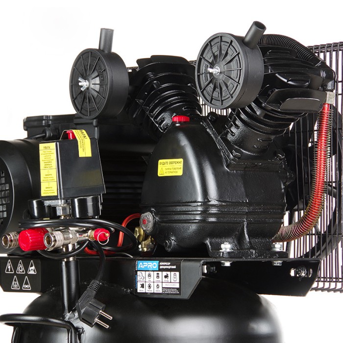 Компресор двоциліндровий ремінний вертикальний OFBD-100 V 8Бар 2.2 кВт 402 л/хв 100 л (2 крани) + Олія 0,5 л