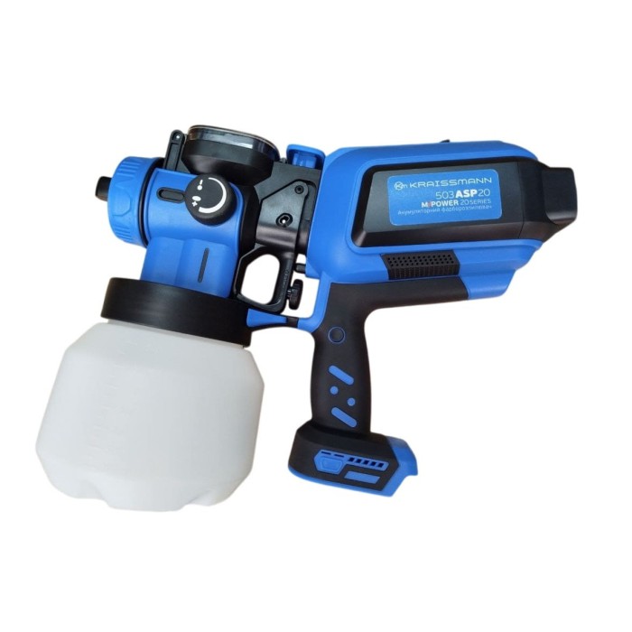 Фарборозпилювач акумуляторний KRAISSMANN 503 ASP 20 MP, без АКБ та ЗП, бачок 1.5 л.,витрата 500 мл/хв