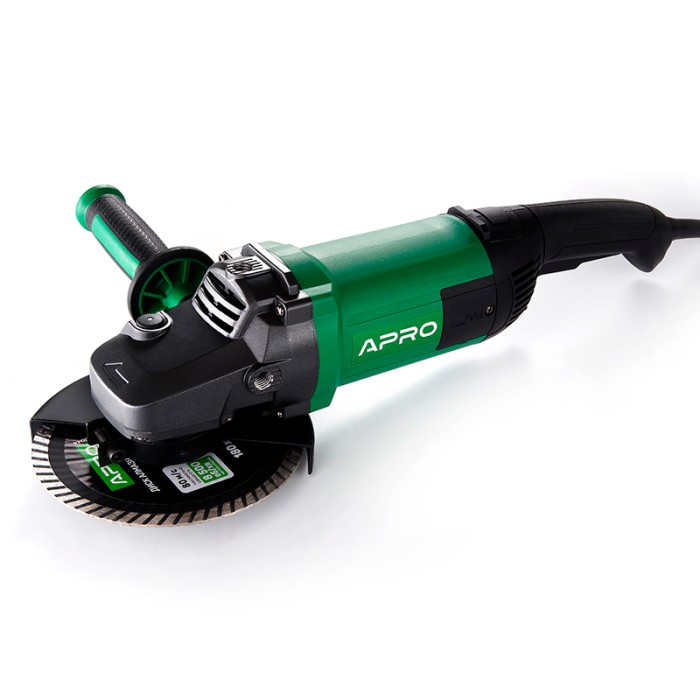 Машина шліфувальна кутова (болгарка) APRO 180/2300 ПРМ, диск 180 мм, 2300 Вт, 8500 об/хв