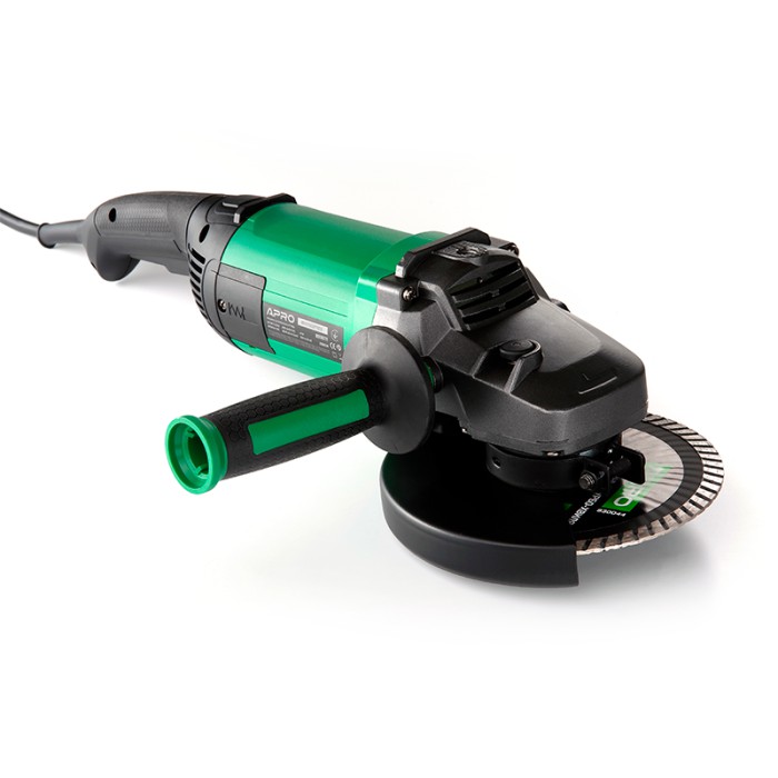 Машина шліфувальна кутова (болгарка) APRO 180/2300 ПРМ, диск 180 мм, 2300 Вт, 8500 об/хв