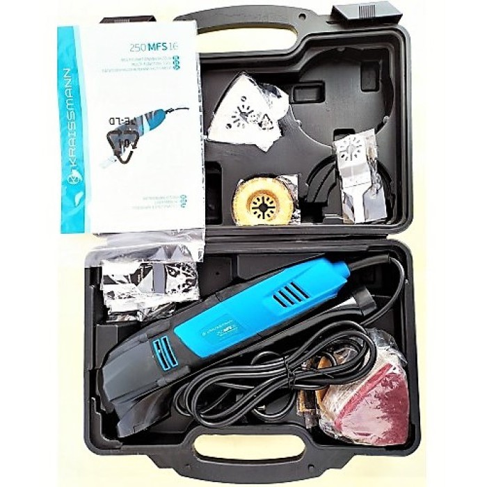 Багатофункціональний інструмент (реноватор) KRAISSMANN 250 MFS 16 (набір насадок, кейс) Багатофункціональний інструмент (реноватор) KRAISSMANN 250 MFS 16 (набір насадок, кейс)