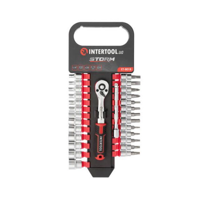 Набір головок INTERTOOL ET-8018, 1/4