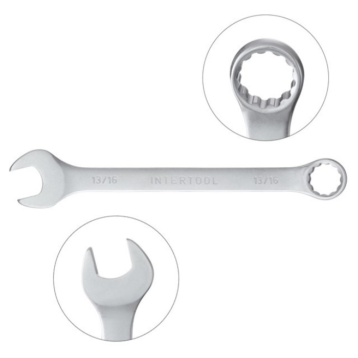 Набір ключів комбінованих INTERTOOL HT-1303, 12 од. дюймових 1/4