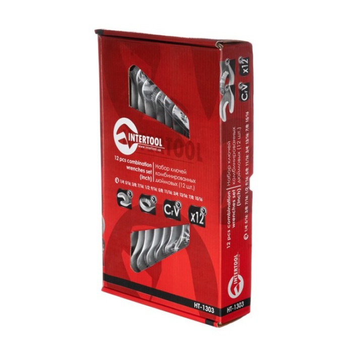 Набір ключів комбінованих INTERTOOL HT-1303, 12 од. дюймових 1/4