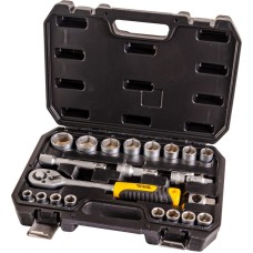 Набор насадок торцевых MasterTool 78-4021 PROFI, CrV 1/2” 10-32 мм, трещотка 72Т, 21 шт, кейс
