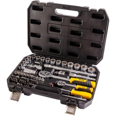 Набор насадок торцевых MasterTool 78-5072 PROFI, CrV 1/4" - 1/2", трещотка 72Т, 72 шт, кейс
