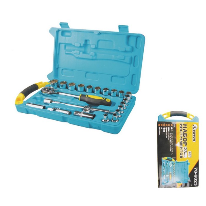 Набір насадок торцевих ТИТУЛ 78-6023 (CrV 1/2