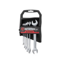 Набор рожковых ключей INTERTOOL XT-1101, 6 шт. 6-17 мм Cr-V, покрытие сатин-хром; PROF DIN3113