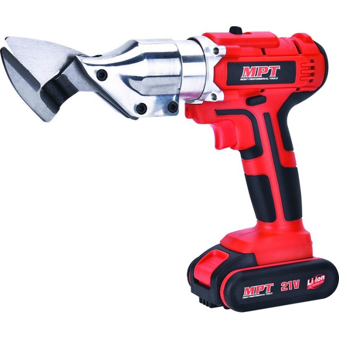 Ножницы аккумуляторные по металлу MPT MCS2150.B1, 21 В Li-ion 1.5 Ач 2 скорости 0.1-1.5 мм сумка