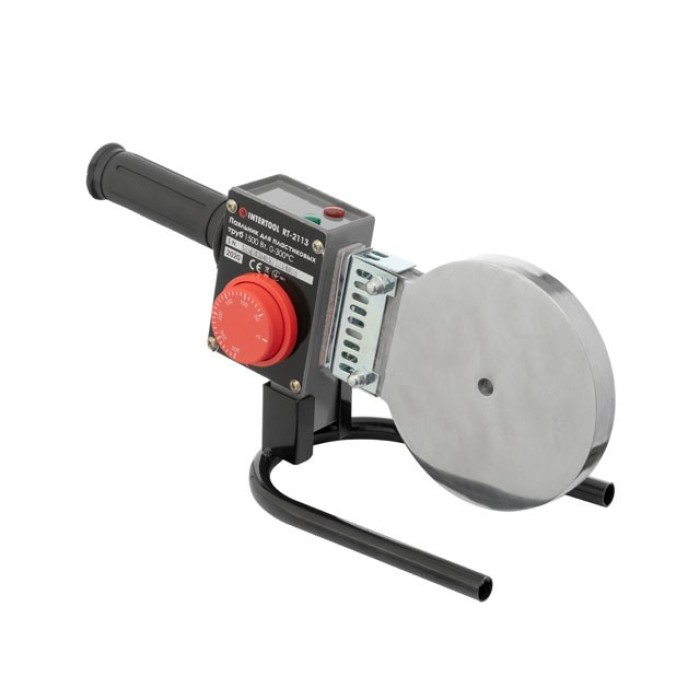 Паяльник для пластикових труб INTERTOOL RT-2113, 1500 Вт, 0-300°C, насадки 75, 90, 110 мм, металевий кейс
