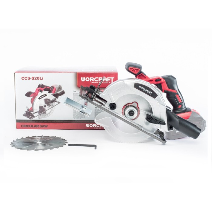 Пила дисковая (циркулярка) аккумуляторная Worcraft CCS-S20Li, 20 В, Li-ion, без акк., 3800 об/мин, д